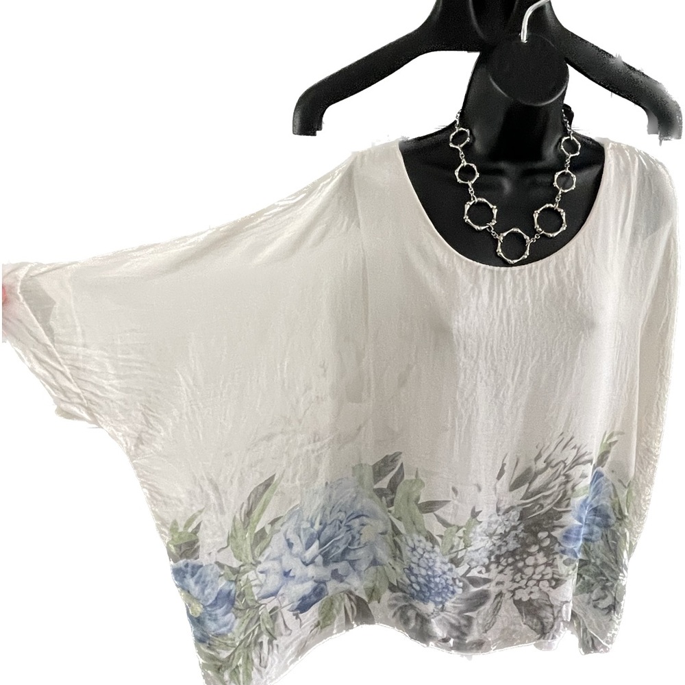 Stunning Italian Silk Large Blouse Shirt Top ByTendenze